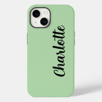 Customized Name Stylish Modern Minimal Mint Green