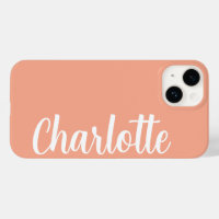 Customized Name Stylish Modern Minimal Peach Colou