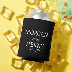 CUSTOMIZED NAME STYLISH MODERN WEDDING  CAN COOLER