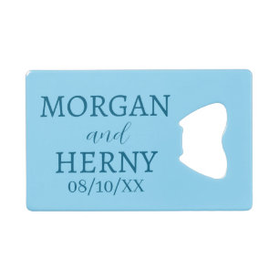 CUSTOMIZED NAME STYLISH MODERN WEDDING  CREDIT CARD BOTTLE OPENER