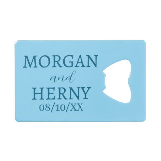 CUSTOMIZED NAME STYLISH MODERN WEDDING  CREDIT CARD BOTTLE OPENER