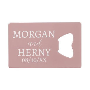 CUSTOMIZED NAME STYLISH MODERN WEDDING  CREDIT CARD BOTTLE OPENER