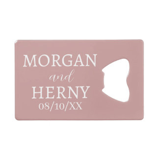 CUSTOMIZED NAME STYLISH MODERN WEDDING  CREDIT CARD BOTTLE OPENER