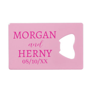 CUSTOMIZED NAME STYLISH MODERN WEDDING  CREDIT CARD BOTTLE OPENER