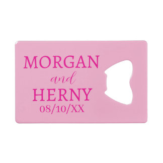 CUSTOMIZED NAME STYLISH MODERN WEDDING  CREDIT CARD BOTTLE OPENER
