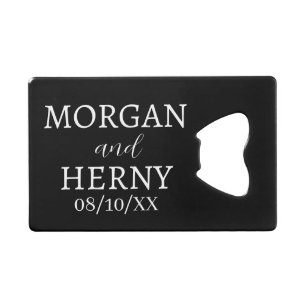 CUSTOMIZED NAME STYLISH MODERN WEDDING  CREDIT CARD BOTTLE OPENER