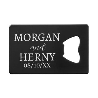 CUSTOMIZED NAME STYLISH MODERN WEDDING  CREDIT CARD BOTTLE OPENER