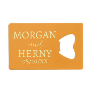 CUSTOMIZED NAME STYLISH MODERN WEDDING  CREDIT CARD BOTTLE OPENER