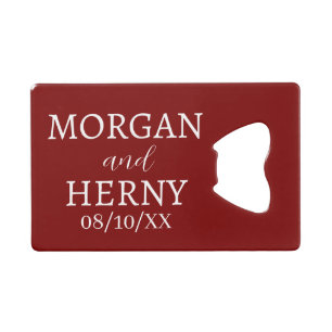 CUSTOMIZED NAME STYLISH MODERN WEDDING  CREDIT CARD BOTTLE OPENER