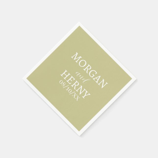 CUSTOMIZED NAME STYLISH MODERN  WEDDING  NAPKIN (Corner)
