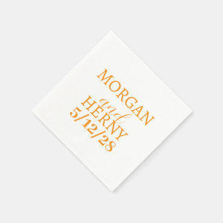 CUSTOMIZED NAME STYLISH MODERN WHITE WEDDING NAPKIN