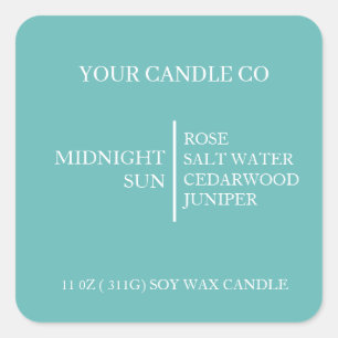 CUSTOMIZED NAME & TEXT Homemade Soy Candle Square Sticker