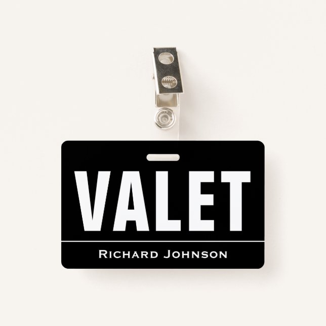 Customized Name Valet Badge (Front with Clip)