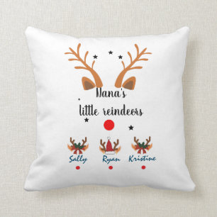 Customized Nana's little reindeer T-Shirt Coffee M Throw Pillow