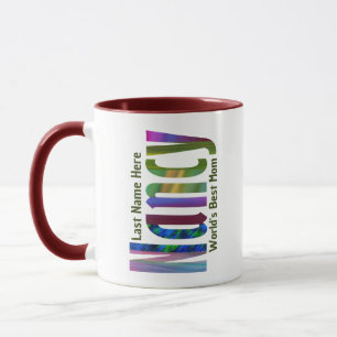 Customized "Nancy" in Fun, Bright and Colourful Ar Mug