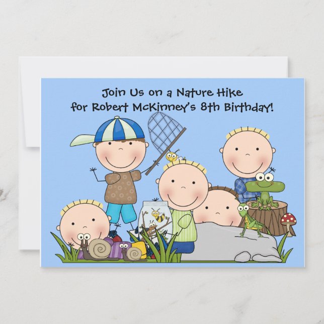 Customized Nature Hike Birthday Invitation (Front)