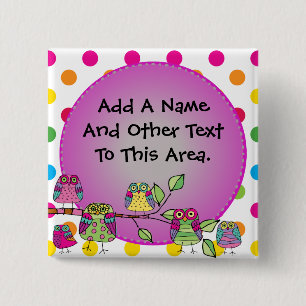 Customized Nature Owl Button