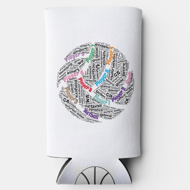 Customized Netball Team Seltzer Can Cooler  (Front)