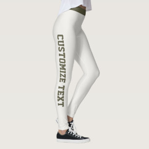 Customized Neutral Dark Olive Women Fun Athleisure Leggings