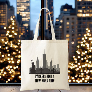 Customized New York Trip Skyline Statue of Liberty Tote Bag
