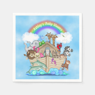 Customized Noah's Ark Baby Shower Paper Napkins