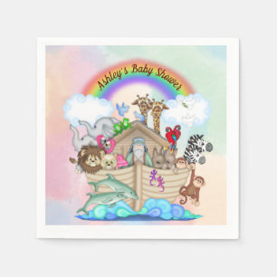 Customized Noah's Ark Baby Shower Paper Napkins