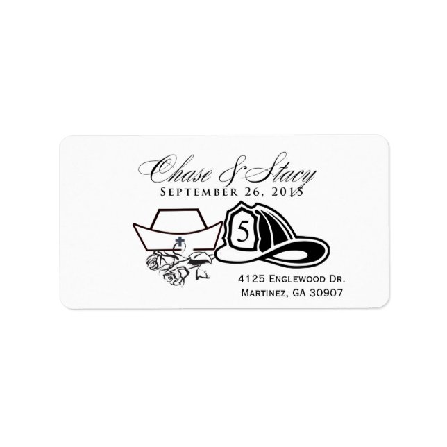 Customized Nurse and Firefighter design Label (Front)