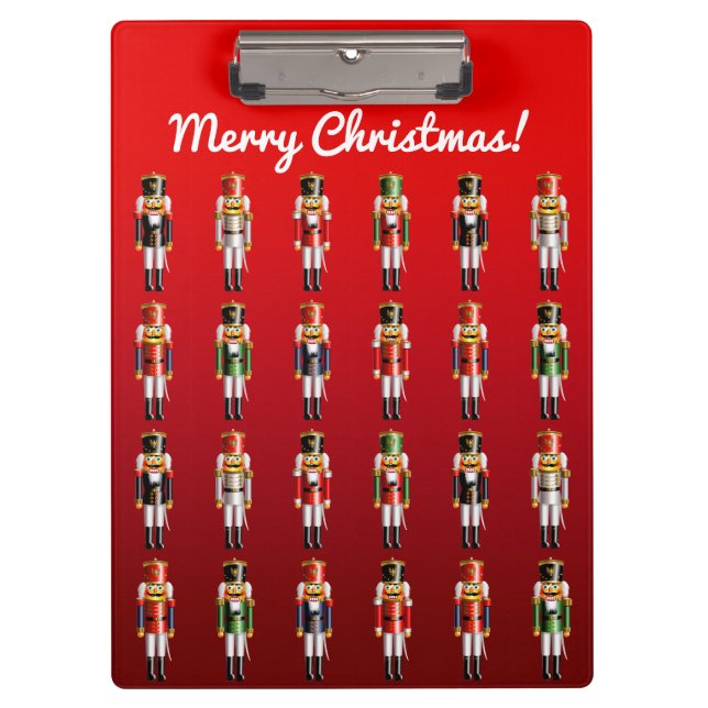 Customized Nutty Nutcracker Toy Soldiers Clipboard (Front)