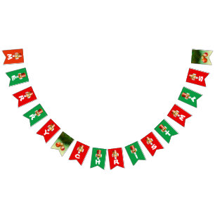 Customized Nutty Nutcrackers Cartoon Bunting Flags