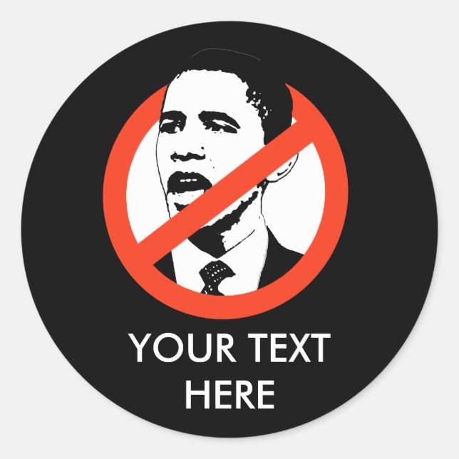 CUSTOMIZED OBAMA SLOGANS CLASSIC ROUND STICKER (Front)
