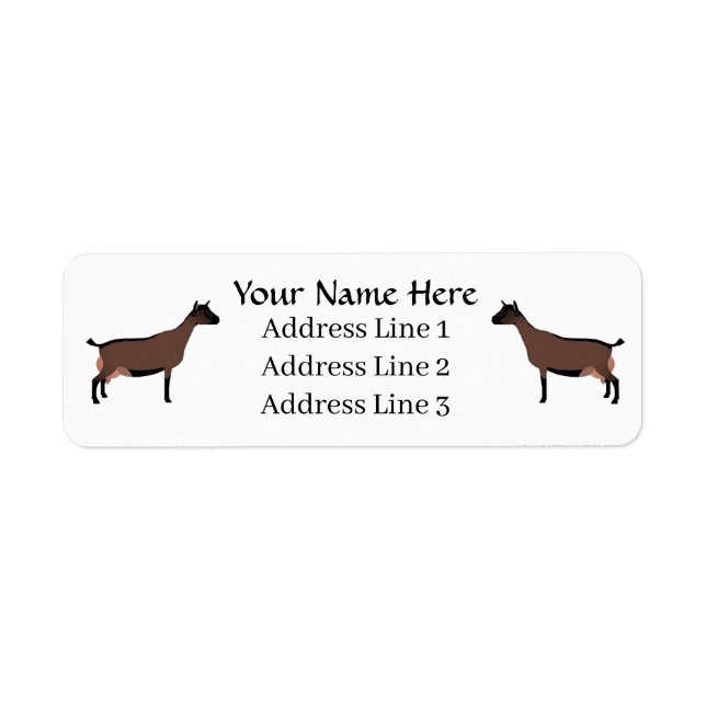 Customized Oberhasli Dairy Goat Address Label (Front)