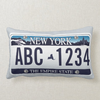 Customized Old New York Vehicle Licence Plate Lumbar Pillow