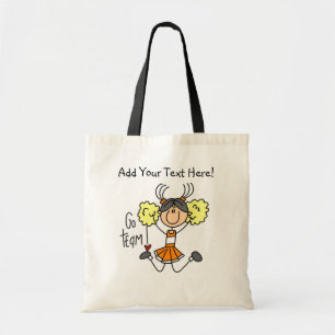 Customized Orange Cheerleader  Tote Bag