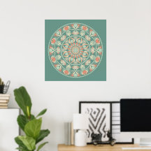 Customized Ornate Retro Sage and Sand Mandala
