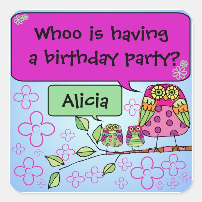 Customized Owl Stickers (Front)