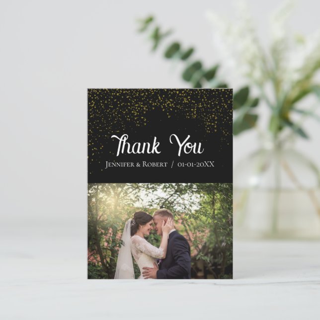 Customized Own Photo Wedding Thank you Postcard (Standing Front)