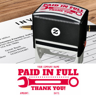 Customized Paid in Full Thank you! WRENCH Self-ink Self-inking Stamp
