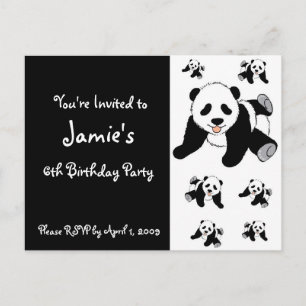 Customized Panda Bear Children's Party Invitations