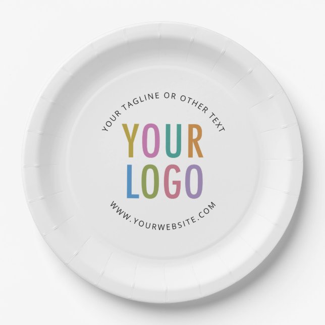 Customized Paper Plates Business Logo Printed Bulk (Front)