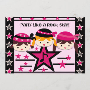 Customized Party Like a Rock Star Birthday Invite