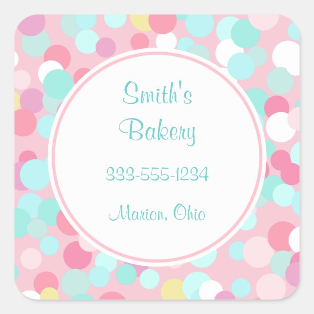 Customized Pastel Business Stickers (Front)