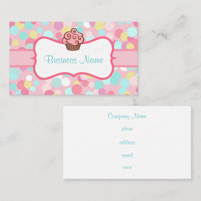 Customized Pastel Cupcake Business Card (Front/Back)