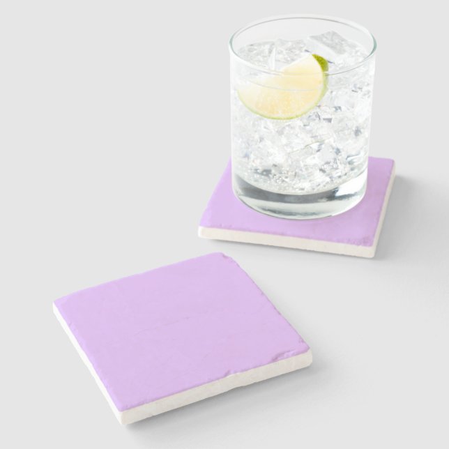 Customized Pastel Mauve Solid Colour Minimalist  Stone Coaster (Side)