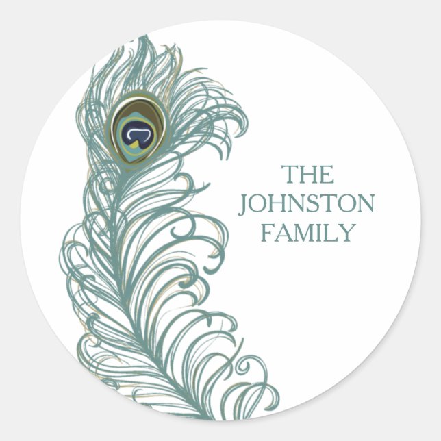 Customized Peacock Feather Stickers (Front)