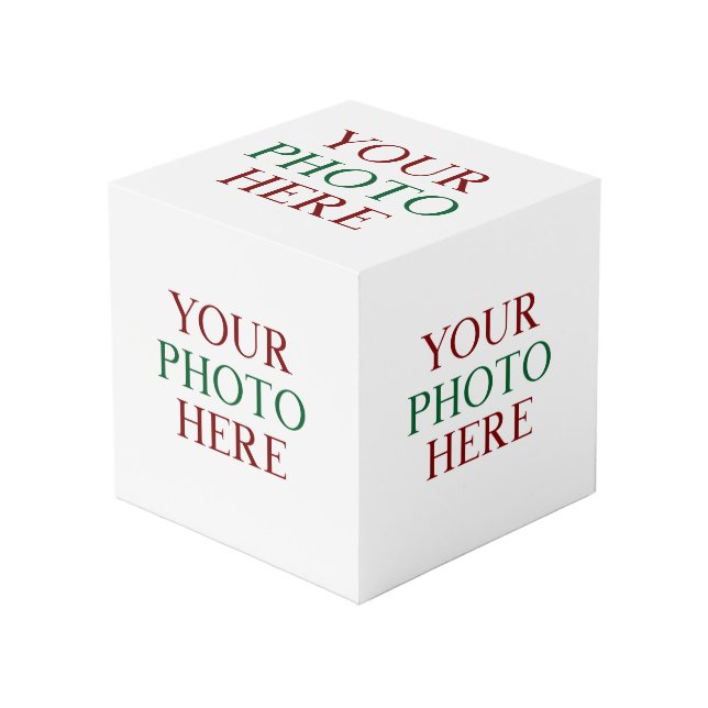 Customized Personalized DIY Multi Photo Christmas Cube (Front Angled)