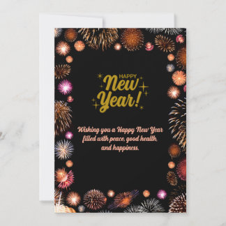 Customized & Personalized Happy New Year Greeting  Holiday Card
