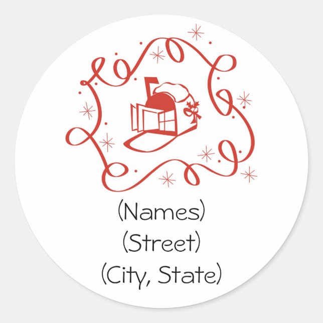 Customized Personalized Holiday Address Labels (Front)