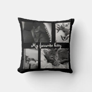 Customized personalized patches squares frames bla throw pillow