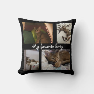 Customized personalized patches squares frames bla throw pillow