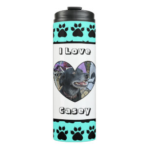 Customized Pet Photo and Paw Print Thermal Tumbler
